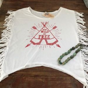 NWT Original Cowgirl Company Wild & Free Fringe T